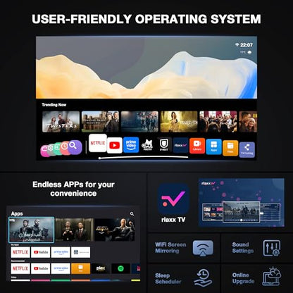 Mini Smart Projector 1080P WiFi Bluetooth Portable Home Theater